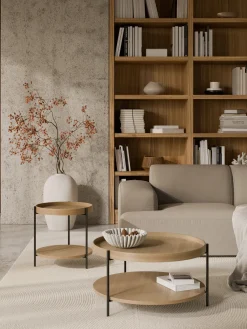 Westwing Collection Mesa auxiliar de madera Renee