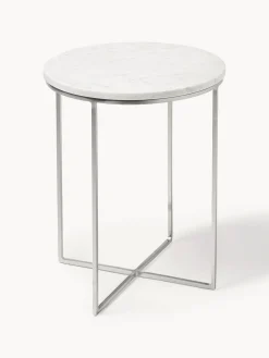 Westwing Collection Mesa auxiliar de mármol redonda Alys