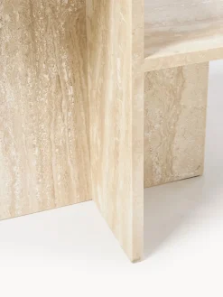 Ferm Living Mesa auxiliar de travertino con dos estantes Distinct