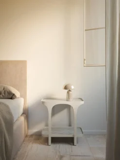 Westwing Collection Mesa auxiliar en look travertino Bella