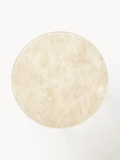 Westwing Collection Mesa auxiliar redonda Antigua, tablero de vidrio en aspecto mármol