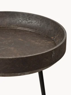 Mater Mesa auxiliar redonda artesanal de madera de roble Bowl^ Mesas Auxiliares