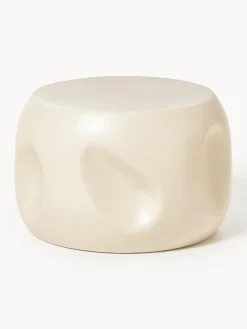 HKLIVING Mesa auxiliar redonda artesanal de cerámica Currents