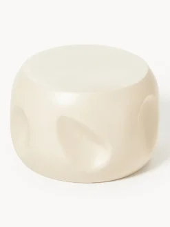 HKLIVING Mesa auxiliar redonda artesanal de cerámica Currents