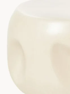 HKLIVING Mesa auxiliar redonda artesanal de cerámica Currents