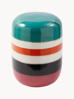 POLSPOTTEN Mesa auxiliar redonda artesanal Striped Pill^ Mesas Auxiliares