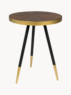 Mesa auxiliar redonda con tablero de madera Denise