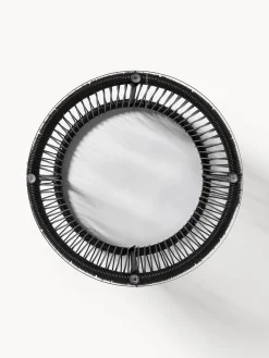 Westwing Collection Mesa auxiliar redonda de plástico con aspecto de mimbre Bahia