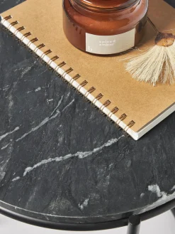 Westwing Collection Mesa auxiliar redonda de mármol Ella