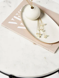 Westwing Collection Mesa auxiliar redonda de mármol Ella^ Mesas Auxiliares