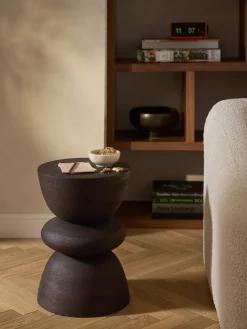 Westwing Collection Mesa auxiliar redonda de madera de mango Benno^ Mesas Auxiliares