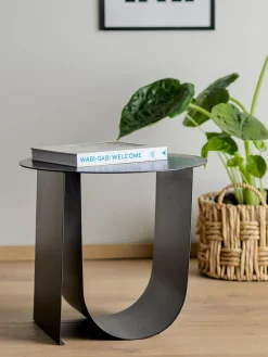 Bloomingville Mesa auxiliar redonda de metal Cher