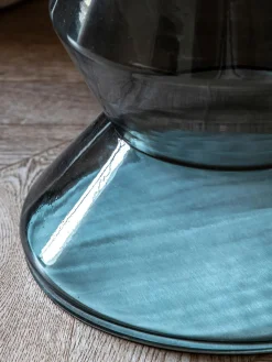 Mesa auxiliar redonda de vidrio soplado y mármol Turin