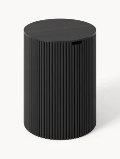 Westwing Collection Mesa auxiliar redonda de madera con espacio de almacenamiento Nele