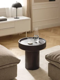 Westwing Collection Mesa auxiliar redonda de madera de mango Benno