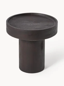 Westwing Collection Mesa auxiliar redonda de madera de mango Benno