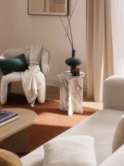 Westwing Collection Mesa auxiliar redonda de mármol Marisa