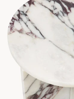 Westwing Collection Mesa auxiliar redonda de mármol Marisa