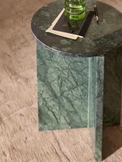 Westwing Collection Mesa auxiliar redonda de mármol Marisa^ Mesas Auxiliares