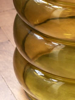 Mesa auxiliar redonda de vidrio soplado Sono