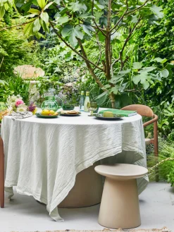 HKLIVING Mesa auxiliar redonda Dunstan