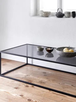 Westwing Collection Mesa de centro con tablero de vidrio Maya