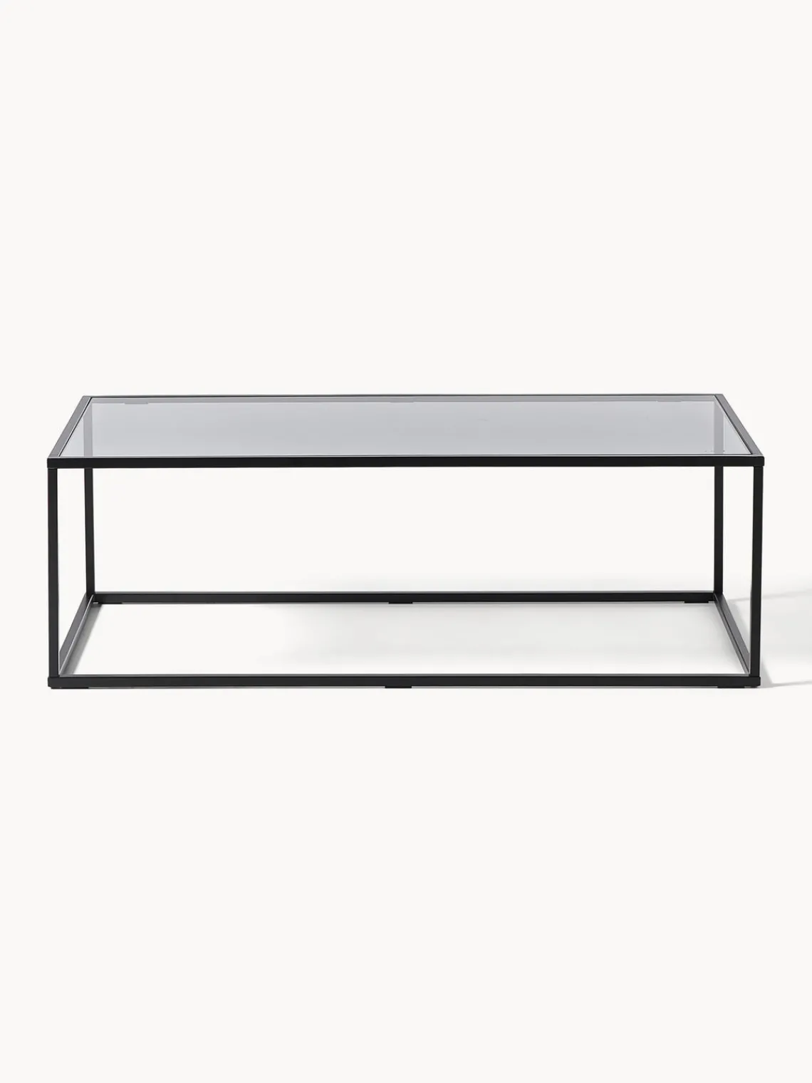 Westwing Collection Mesa de centro con tablero de vidrio Maya