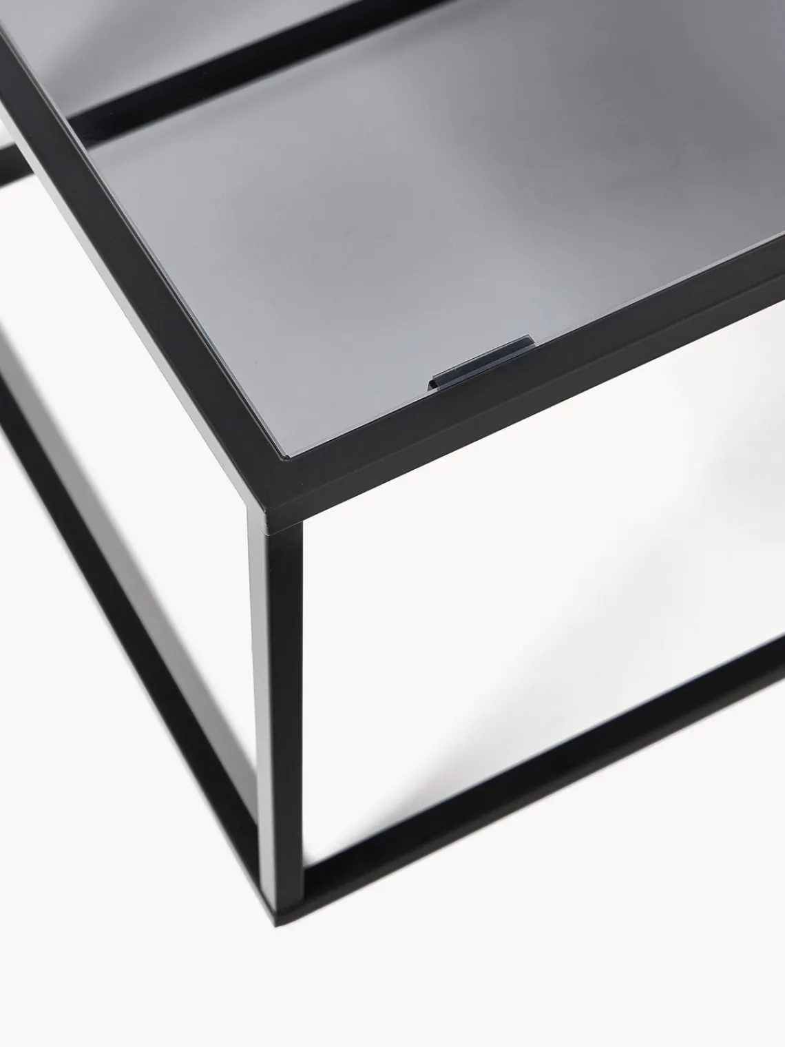 Westwing Collection Mesa de centro con tablero de vidrio Maya