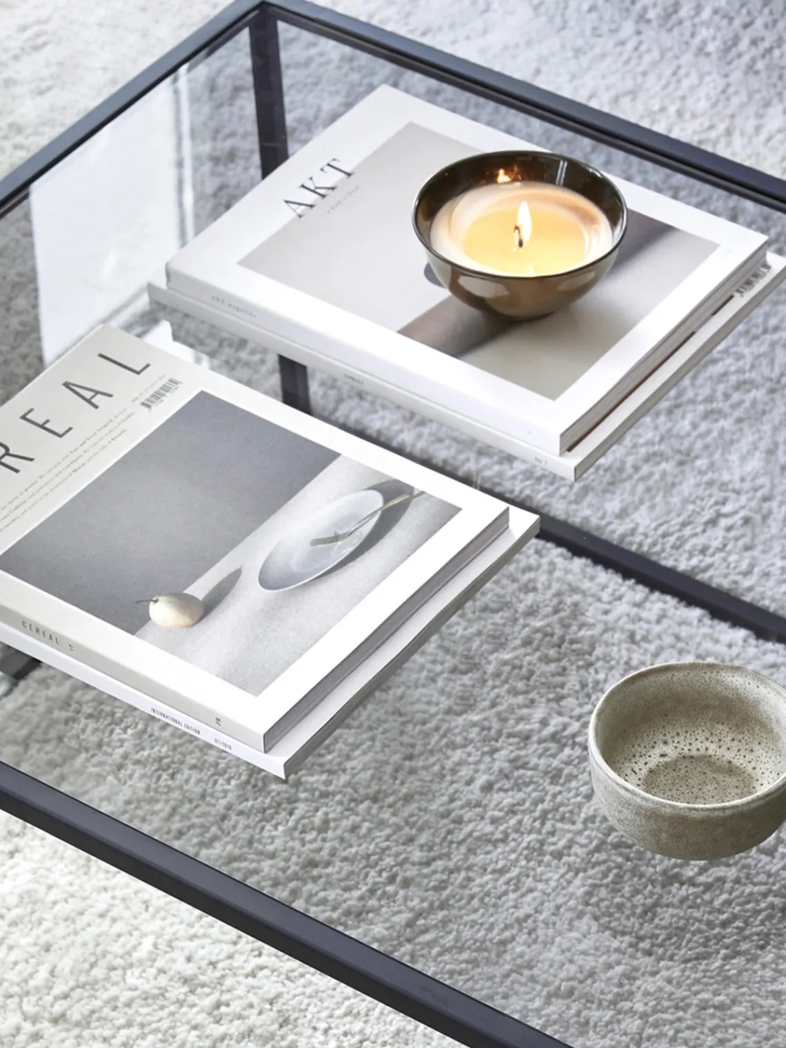 Westwing Collection Mesa de centro con tablero de vidrio Maya