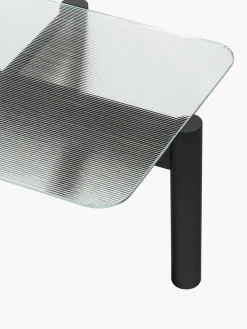 Noo.ma Mesa de centro de madera de haya con tablero de cristal Kob^ Mesas De Centro|Mesas De Centro