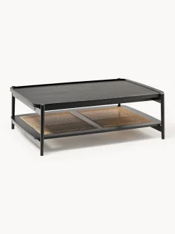 Westwing Collection Mesa de centro de madera con espacio de almacenaje de tejido vienés Libby^ Mesas De Centro|Mesas De Centro