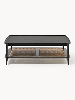 Westwing Collection Mesa de centro de madera con espacio de almacenaje de tejido vienés Libby^ Mesas De Centro|Mesas De Centro