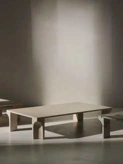 GUBI Mesa de centro de travertino Doric, 140 cm^ Mesas De Centro|Mesas De Centro