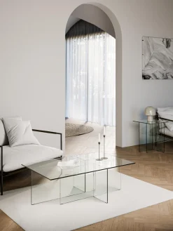 Westwing Collection Mesa de centro de vidrio Anouk, 102 cm^ Mesas De Centro|Mesas De Centro