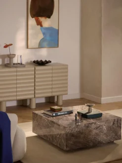 Westwing Collection Mesa de centro en look mármol Lesley