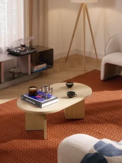 Westwing Collection Mesa de centro ovalada de madera Toni