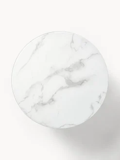 Westwing Collection Mesa de centro redonda con tablero de vidrio en look mármol Antigua^ Mesas De Centro|Mesas De Centro