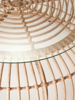 Westwing Collection Mesa de centro redonda Costa, con tablero de vidrio