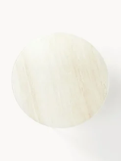 Westwing Collection Mesa de centro redonda con tablero de vidrio en look travertino Antigua^ Mesas De Centro|Mesas De Centro