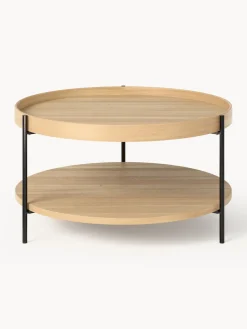 Westwing Collection Mesa de centro redonda de madera Renee