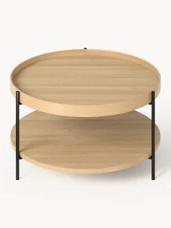 Westwing Collection Mesa de centro redonda de madera Renee