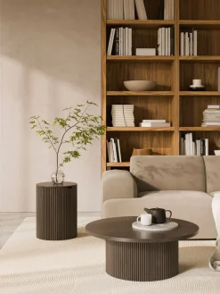 Westwing Collection Mesa de centro redonda de madera Nele^ Mesas De Centro|Mesas De Centro