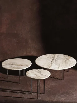 GUBI Mesa de centro redonda de mármol IOI, Ø 70 cm