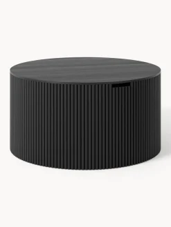 Westwing Collection Mesa de centro redonda de madera con espacio de almacenamiento Nele