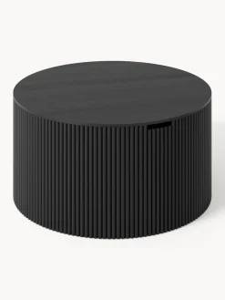 Westwing Collection Mesa de centro redonda de madera con espacio de almacenamiento Nele