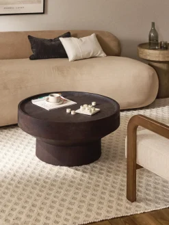 Westwing Collection Mesa de centro redonda de madera de mango Benno^ Mesas De Centro|Mesas De Centro