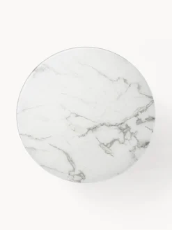 Westwing Collection Mesa de centro redonda grande con tablero de vidrio en look mármol Antigua^ Mesas De Centro|Mesas De Centro