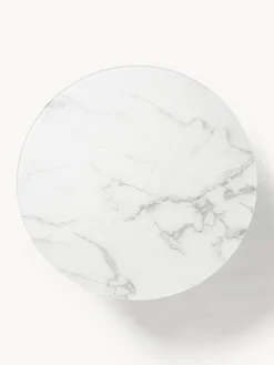 Westwing Collection Mesa de centro redonda grande con tablero de vidrio en look mármol Antigua^ Mesas De Centro|Mesas De Centro