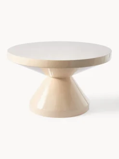 POLSPOTTEN Mesa de centro redonda Zig Zag