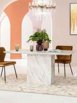 Kare Design Mesa de comedor de mármol Artistico, 160 x 90 cm